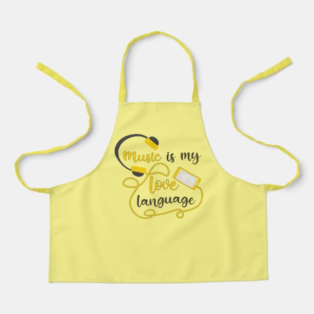 Music is my love language romantic phrase apron (Front)