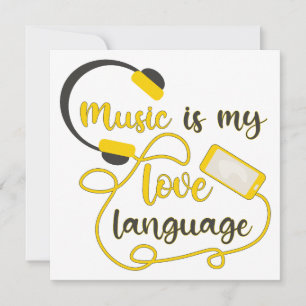 Music is my love language romantic phrase card