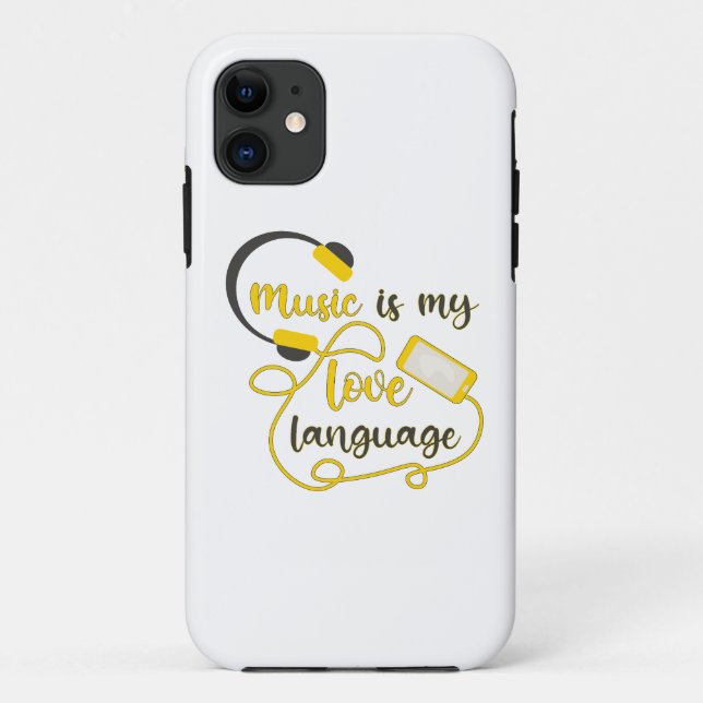 Music is my love language romantic phrase Case-Mate iPhone case (Back)