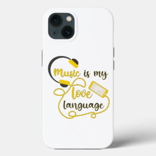Music is my love language romantic phrase iPhone 13 case