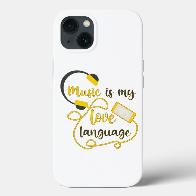 Music is my love language romantic phrase Case-Mate iPhone case (Back)