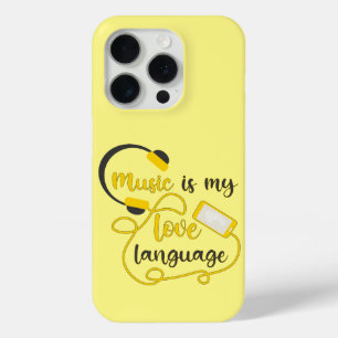 Music is my love language romantic phrase iPhone 15 pro case