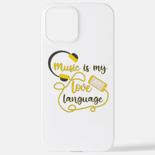 Music is my love language romantic phrase iPhone 12 pro max case