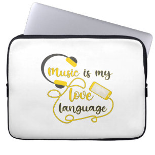 Music is my love language romantic phrase laptop sleeve