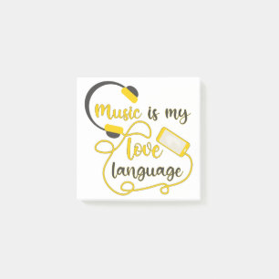 Music is my love language romantic phrase post-it notes