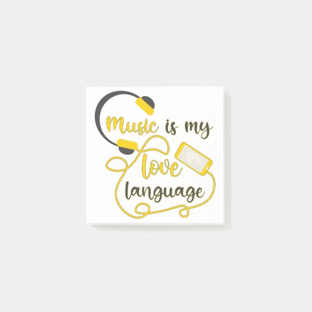 Music is my love language romantic phrase post-it notes (Front)