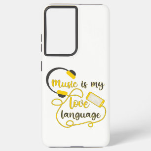 Music is my love language romantic phrase samsung galaxy case
