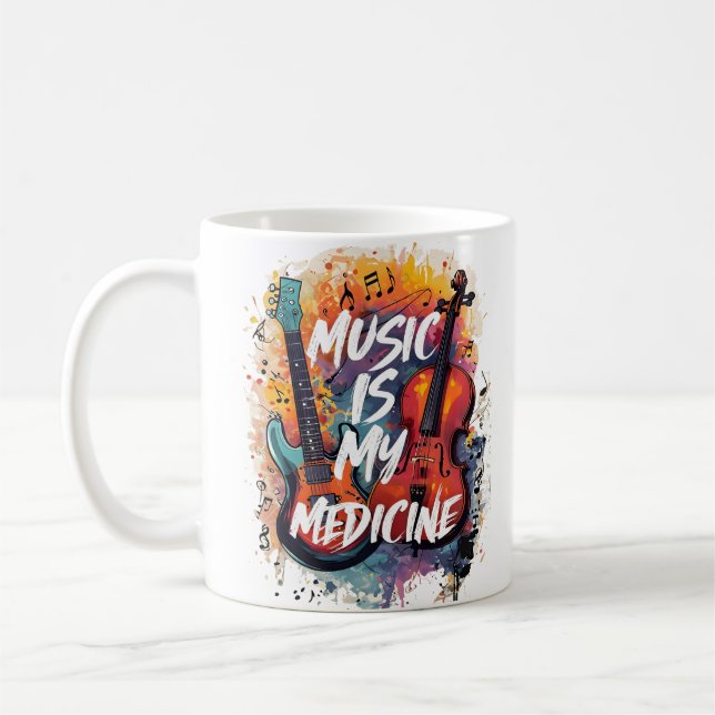 Music is my medicine coffee mug (Left)