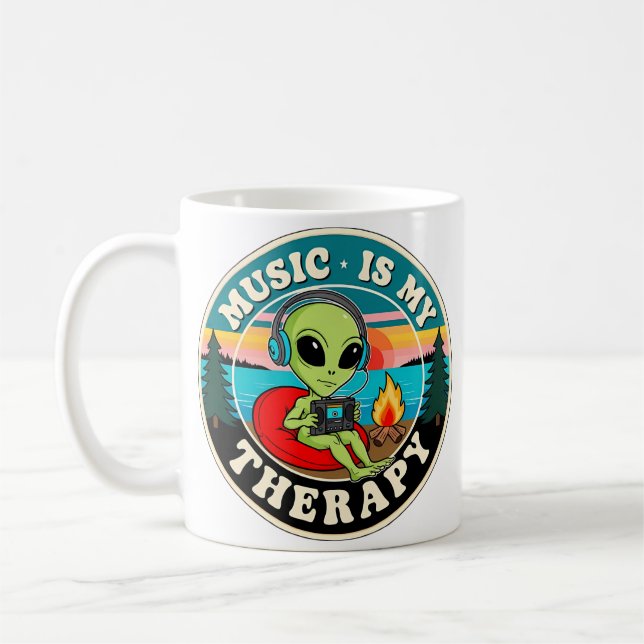 Music is my therapy coffee mug (Left)