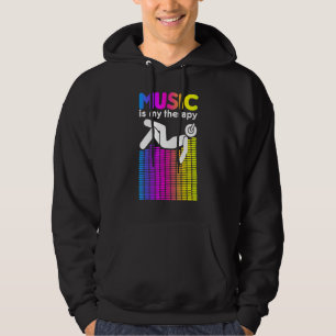 Music Is My Therapy Equalizer Dj Rainbow Sound Eng Hoodie