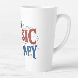 Music Is My Therapy Funny Music Lover Headphones D Latte Mug
