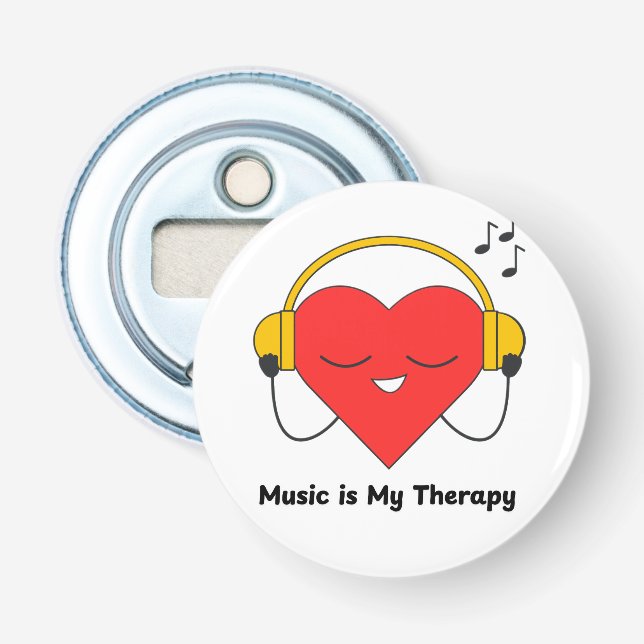 Music Is My Therapy – Inspiring Music Lover Quote  Bottle Opener (Front)