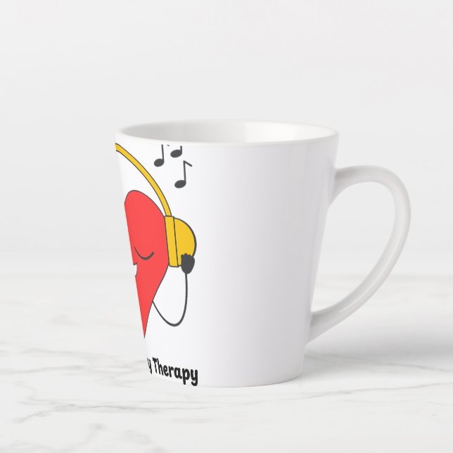 Music Is My Therapy – Inspiring Music Lover Quote  Latte Mug (Right)