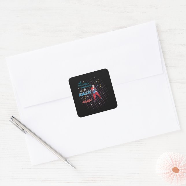 Music Is So Delightful Square Sticker (Envelope)