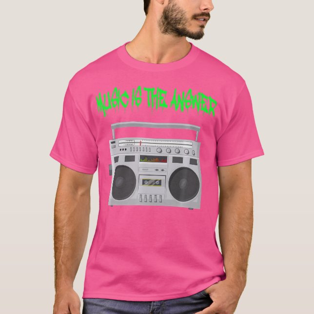 Music Is The Answer Edm Techno Dance Hip Hop T Shi T-Shirt (Front)