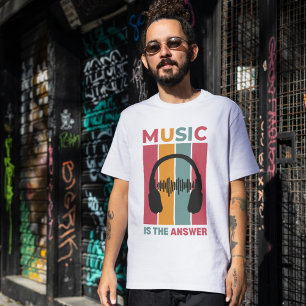 "Music Is The Answer" T-Shirt - Cosy Musician Tri-Blend Shirt
