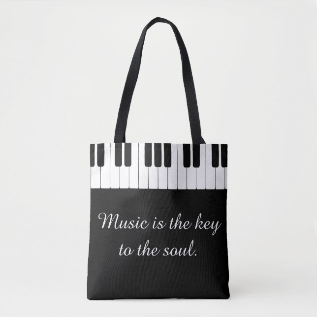 Music is the Key to the Soul Piano Tote (Front)