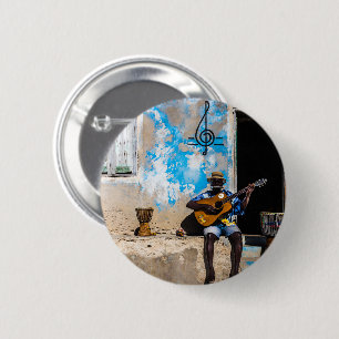 Music is the medicine of the mind 6 cm round badge