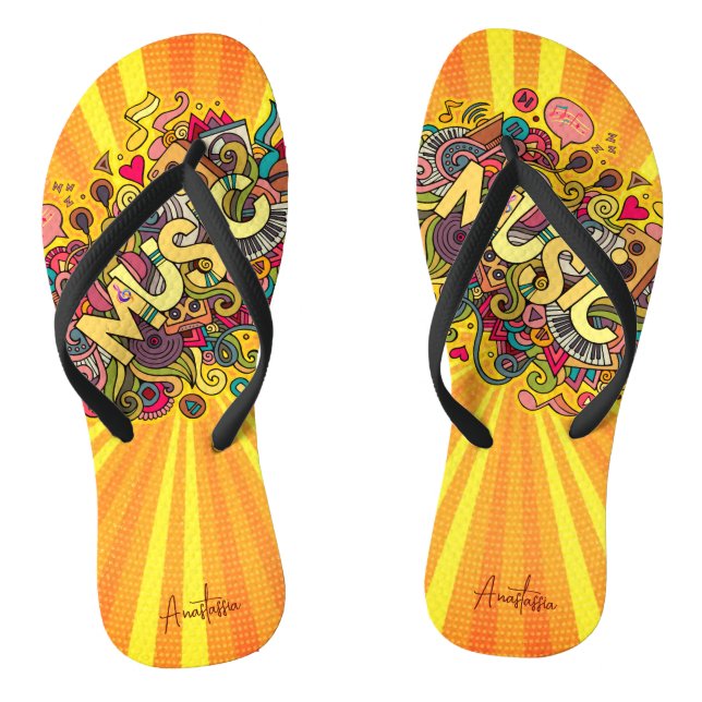 MUSIC is the strongest form of Magic beach Jandals (Footbed)