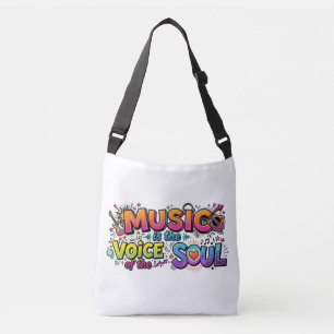 Music is the Voice of the Soul Retro Pop Art Crossbody Bag
