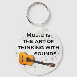 Music is thinking with sound Guitar Key Ring