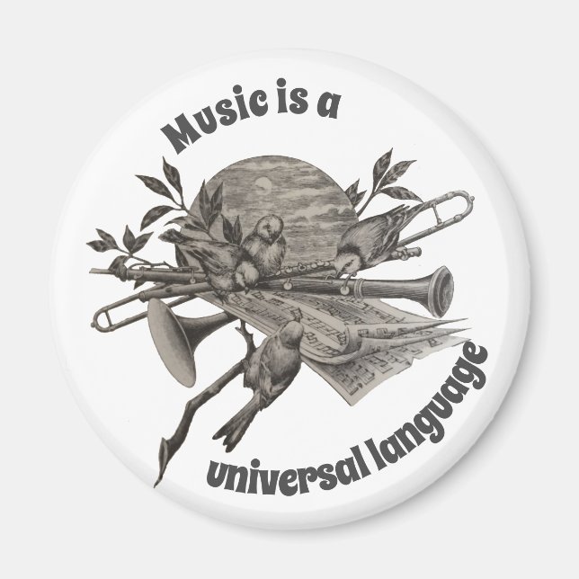Music is Universal Instruments and Birds Musical Magnet (Front)