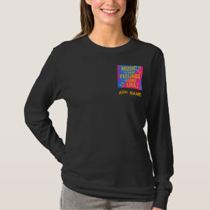 Music Is What Feelings Sound Like – Blue/Pink T-Shirt