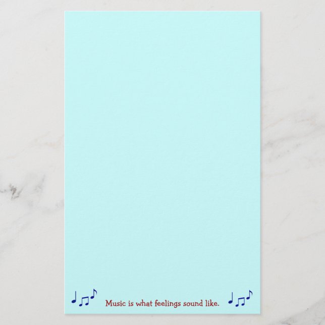 Music Is What Feelings Sound Like Stationary Stationery (Front)