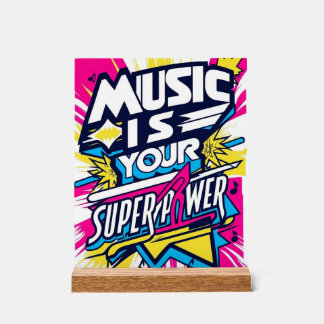 Music Is Your Superpower Acrylic Sign