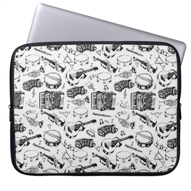 Music Istruments Background Laptop Sleeve (Front)