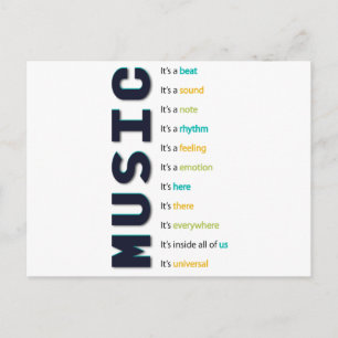music it's ..... postcard