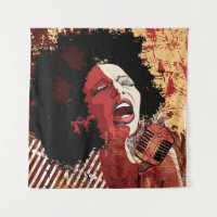 Music Jazz - afro american jazz singer on grunge b