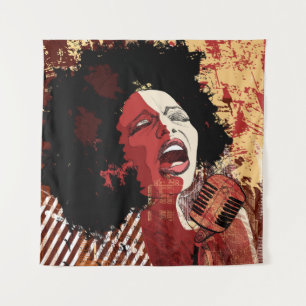 Music Jazz - afro american jazz singer on grunge b Tapestry