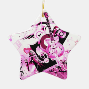 Music Journey,Pink_ Ceramic Tree Decoration
