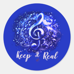 MUSIC - KEEP IT REAL CLASSIC ROUND STICKER