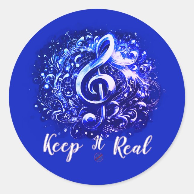 MUSIC - KEEP IT REAL  CLASSIC ROUND STICKER (Front)