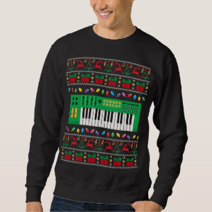 Music Keyboard Ugly Christmas Sweater Xmas Lights