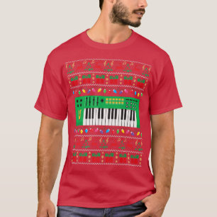 Music Keyboard Ugly Christmas Sweater Xmas Lights 