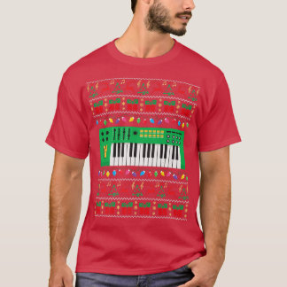 Music Keyboard Ugly Christmas Sweater Xmas Lights