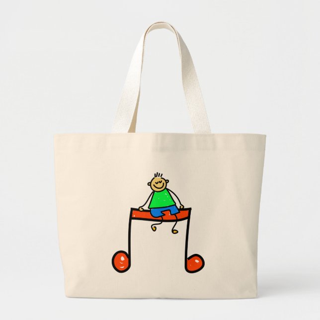 Music Kid Large Tote Bag (Front)