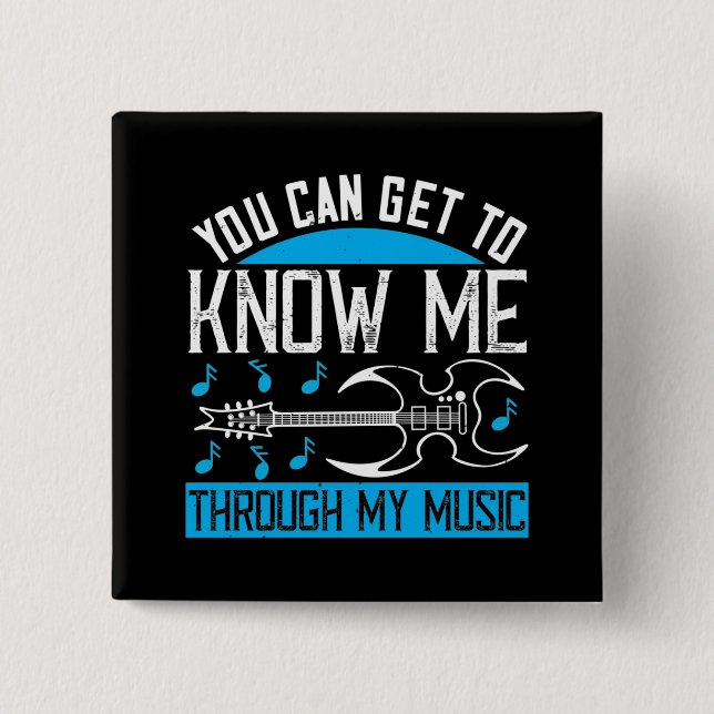 Music - Know Me Through My Music 15 Cm Square Badge (Front)