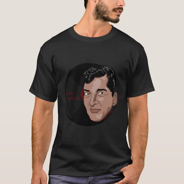 Music Legends Dean Martin Fan Art Drawing T-Shirt (Front)