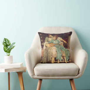 Music Lesson by Lord Frederic Leighton Cushion
