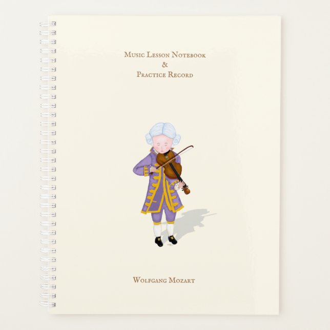 Music Lesson & Practice Record Personalised Planner (Front)