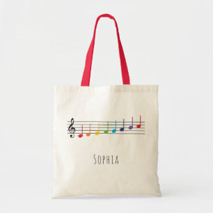 Music Lesson Rainbow Notes Children Tote Bag