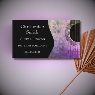 Music Lessons Purple Guitar Musical    Business Card