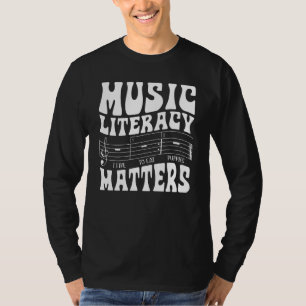 Music Literacy Matters I Like To Eat Puppies  Musi T-Shirt