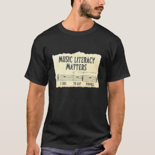 Music Literacy Matters I Like To Eat Puppies Retro T-Shirt