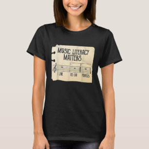 Music Literacy Matters I Like To Eat Puppies Retro T-Shirt