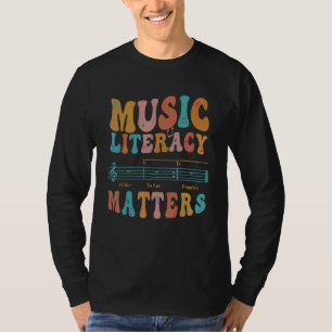 Music Literacy Matters I Like To Eat Puppies Retro T-Shirt